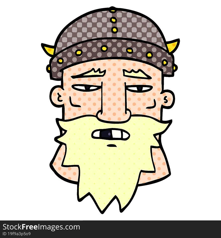 cartoon doodle viking face