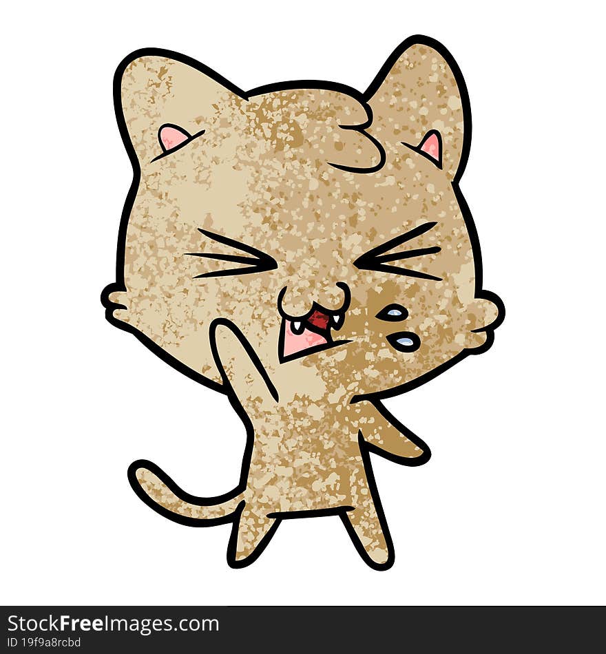 cartoon cat hissing. cartoon cat hissing