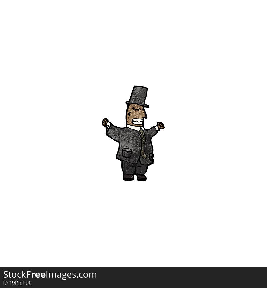 cartoon rich man in top hat