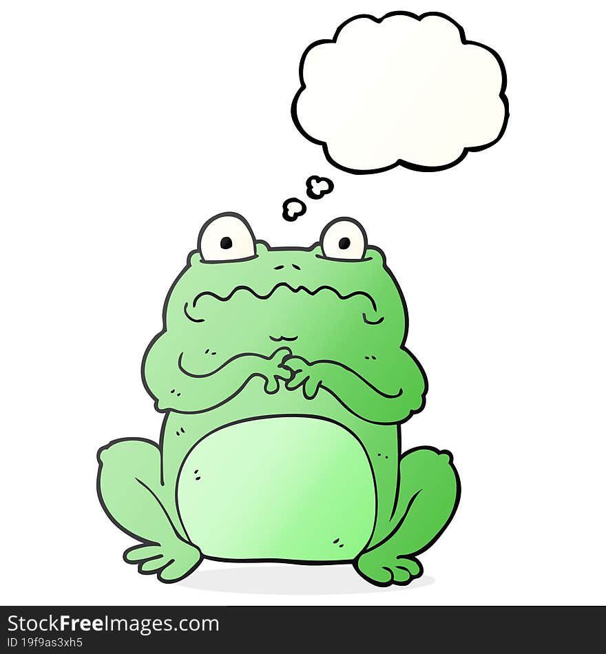 Thought Bubble Cartoon Funny Frog