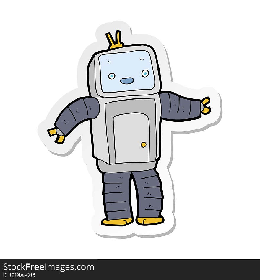 sticker of a cartoon robot