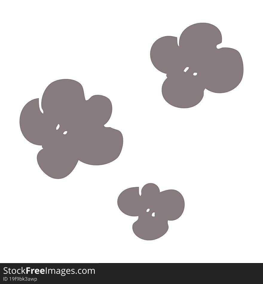 flat color illustration of a cartoon smoke cloud symbol