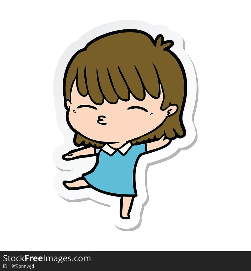 sticker of a cartoon woman