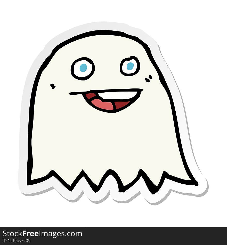 Sticker Of A Cartoon Ghost