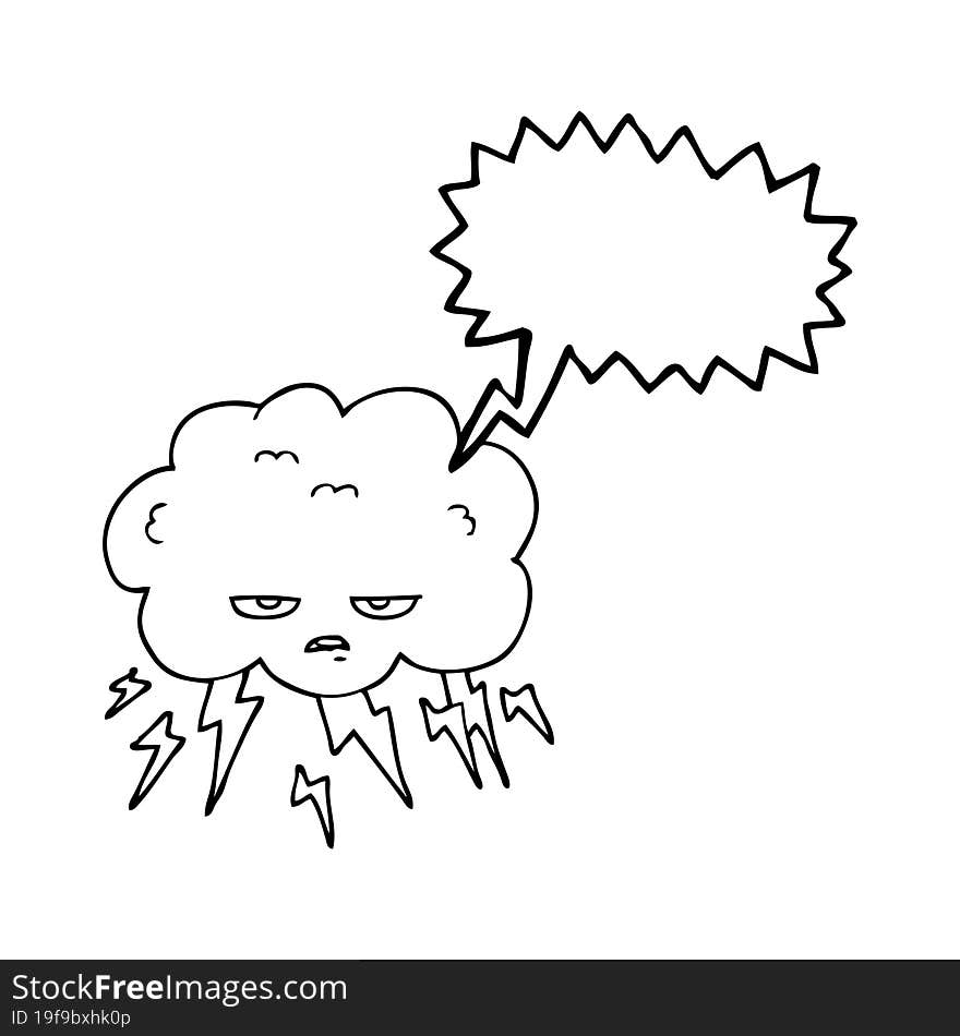 Speech Bubble Cartoon Thundercloud