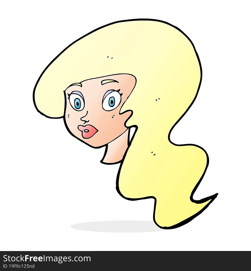 cartoon pretty female face