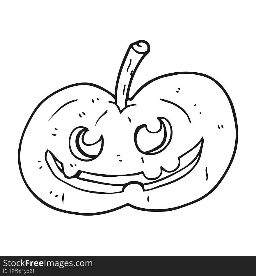 Black And White Cartoon Halloween Pumpkin