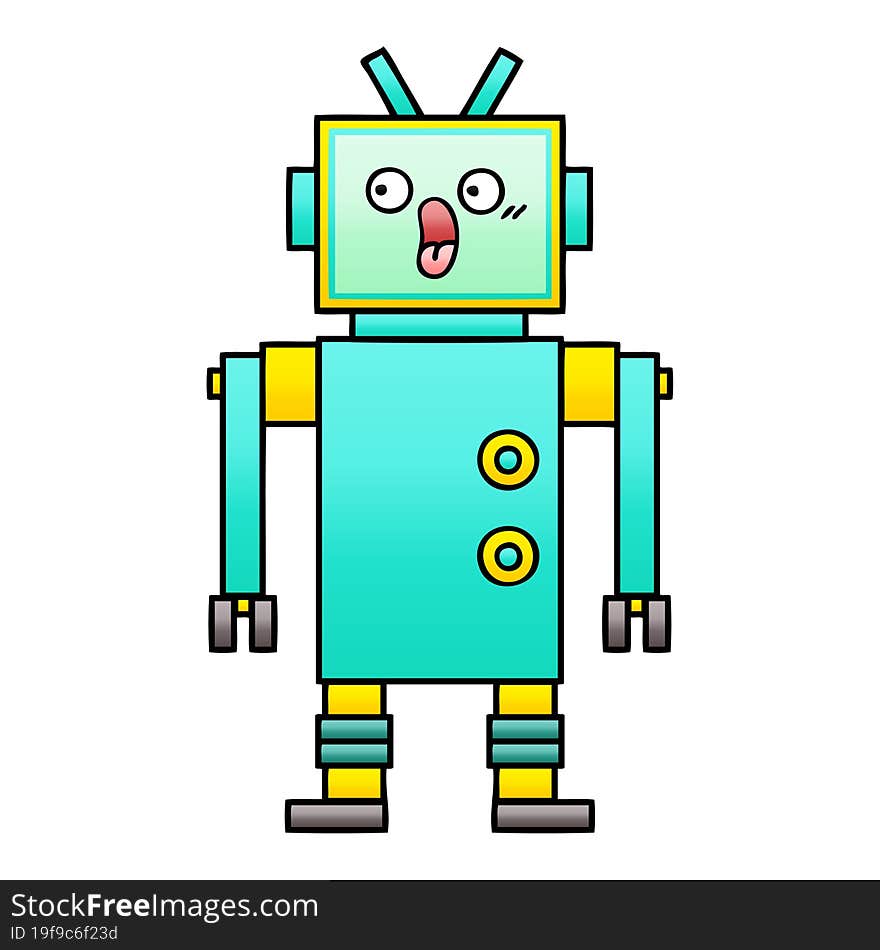 Gradient Shaded Cartoon Robot