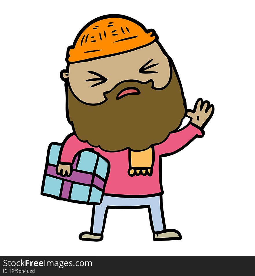 cartoon man with beard. cartoon man with beard