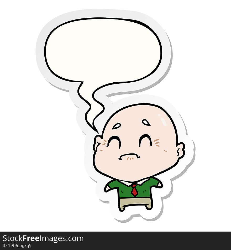 Cartoon Old Man And Speech Bubble Sticker