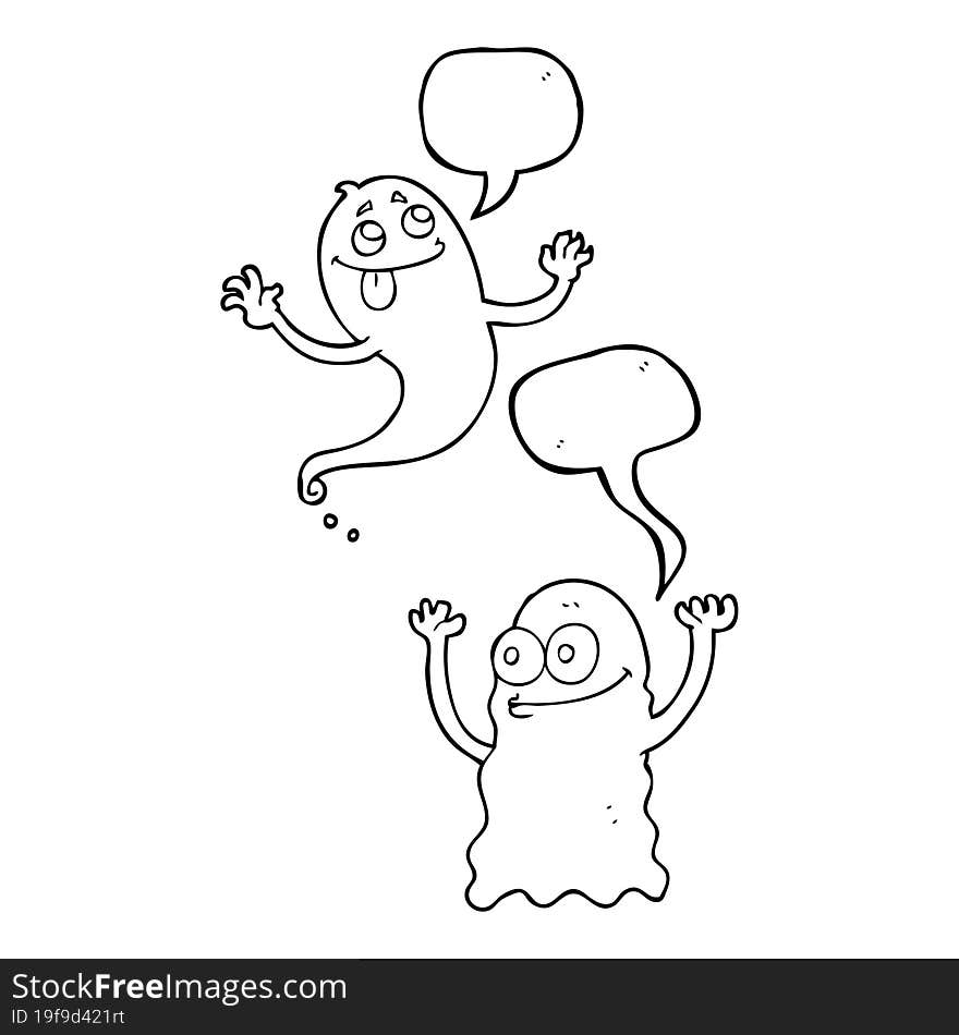 Speech Bubble Cartoon Ghosts