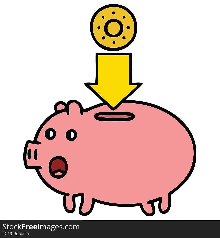 cute cartoon of a piggy bank. cute cartoon of a piggy bank