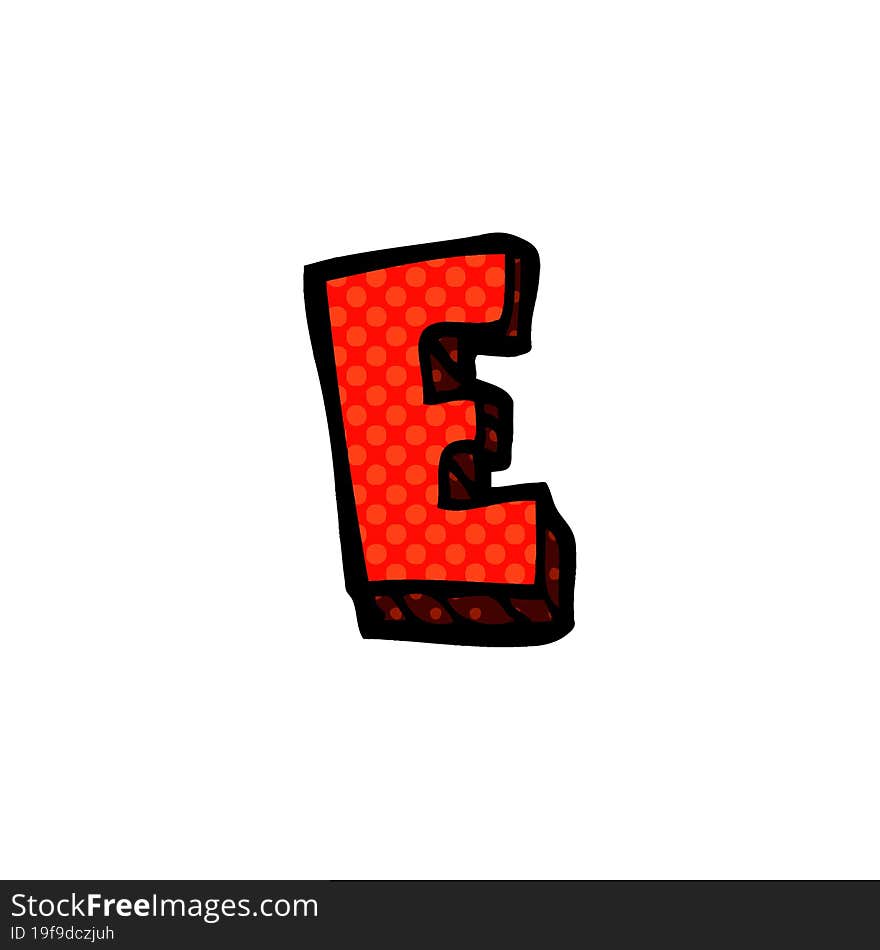 cartoon doodle letter e