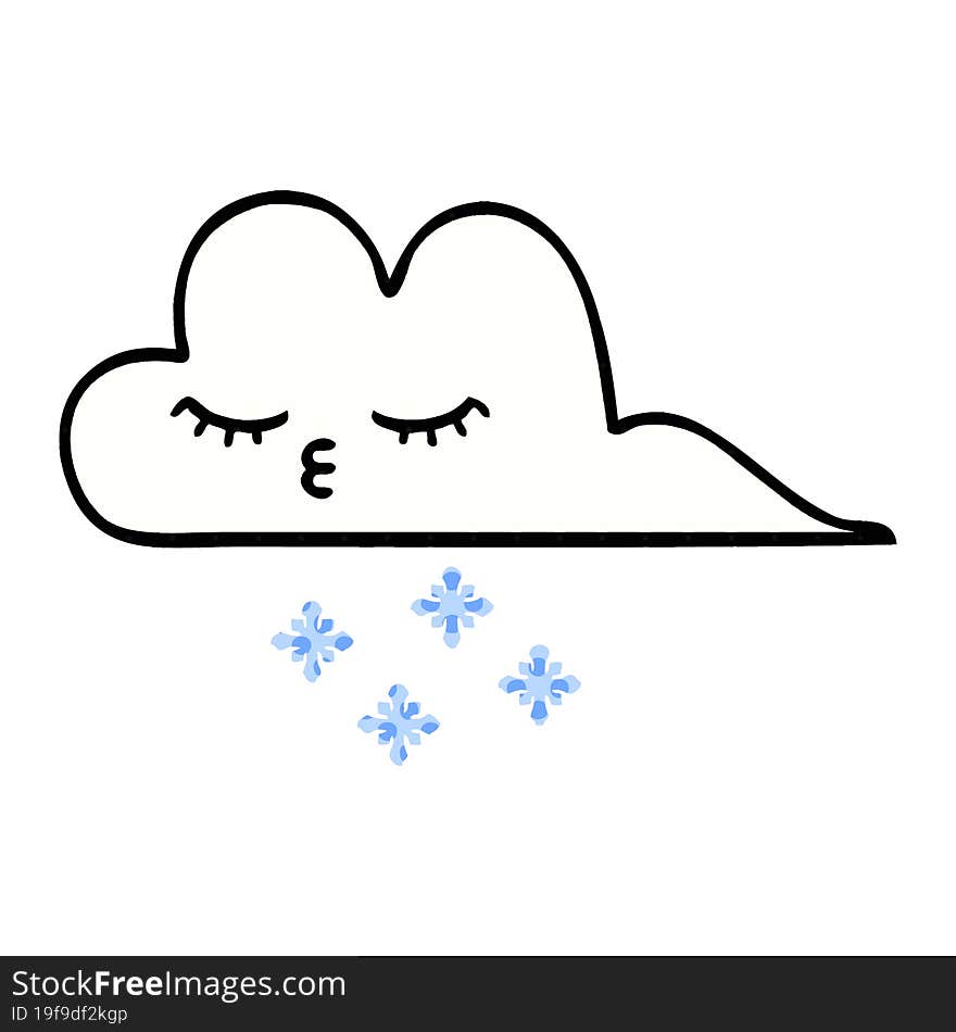 comic book style cartoon snow cloud