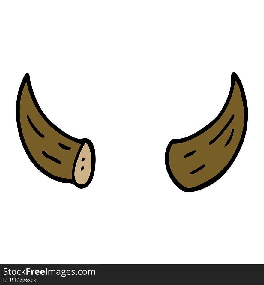 cartoon doodle horns