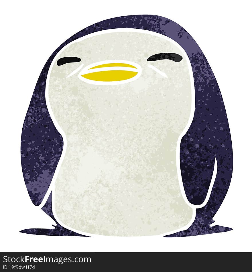 Retro Cartoon Kawaii Of A Cute Penguin