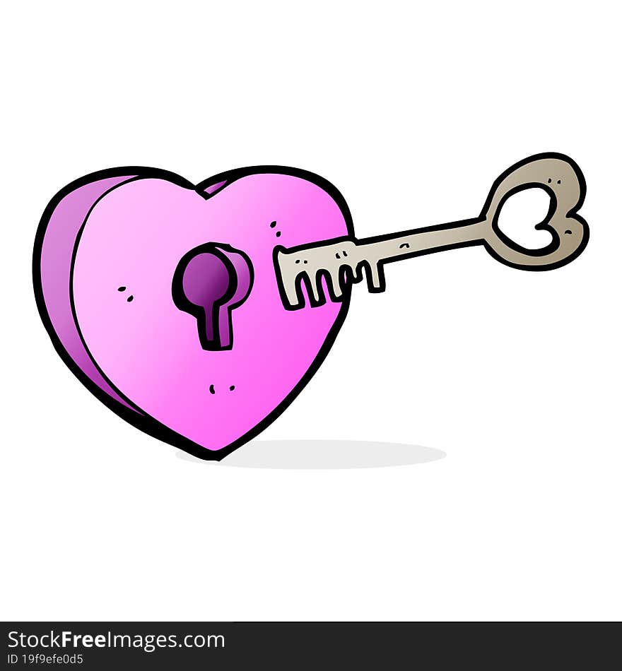 Cartoon Heart With Keyhole