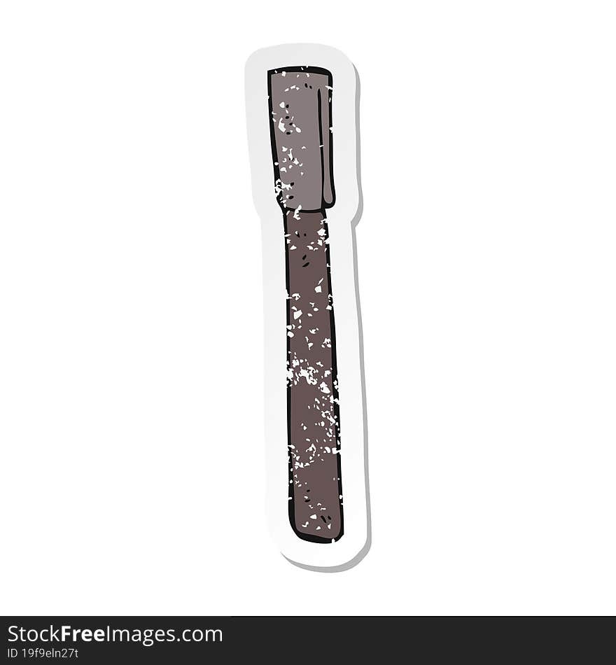 retro distressed sticker of a cartoon pen