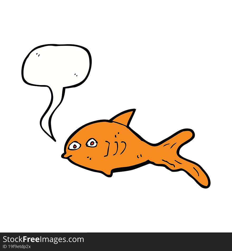 cartoon fish with speech bubble