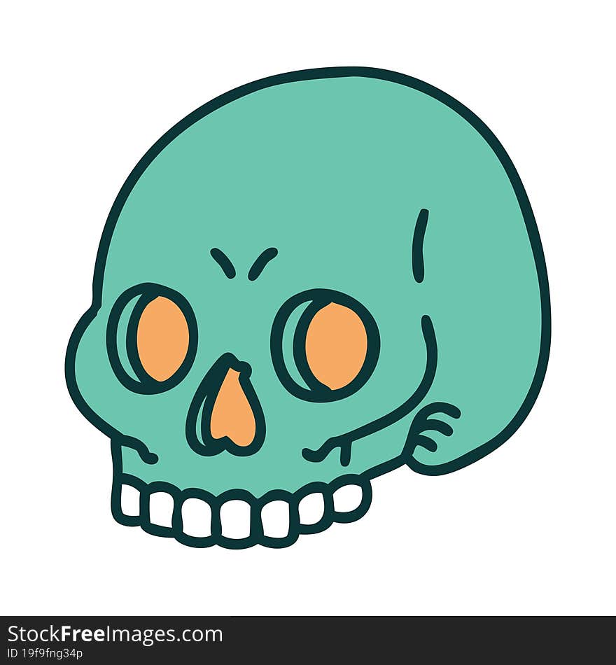 tattoo style icon of a skull