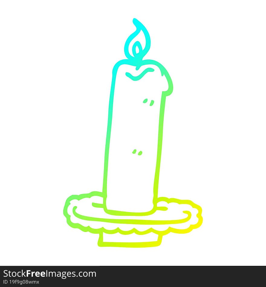 cold gradient line drawing cartoon burning halloween candle