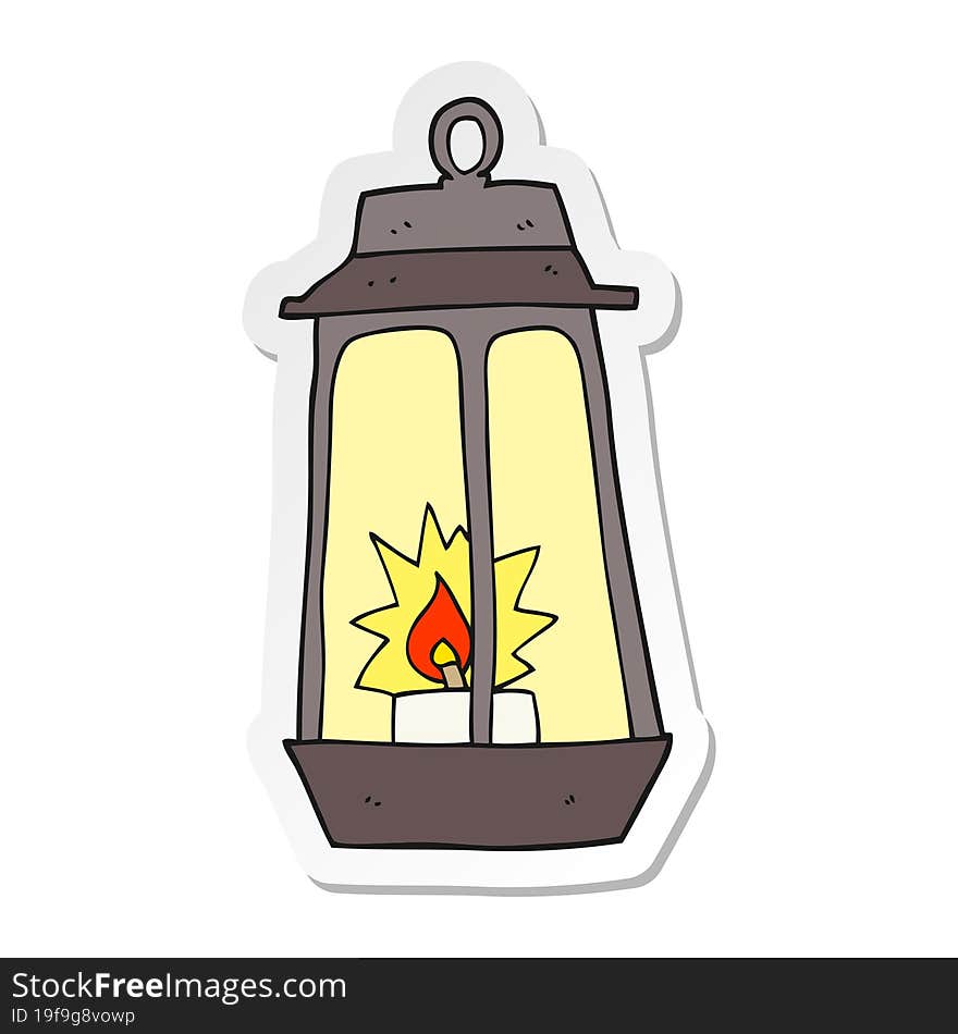 sticker of a cartoon lantern