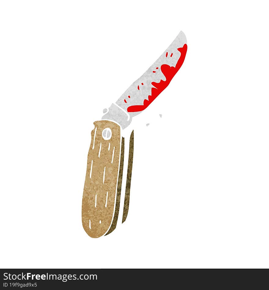 cartoon bloody folding knife