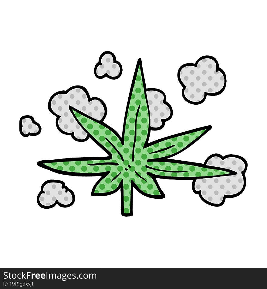 cartoon doodle marijuana leaf