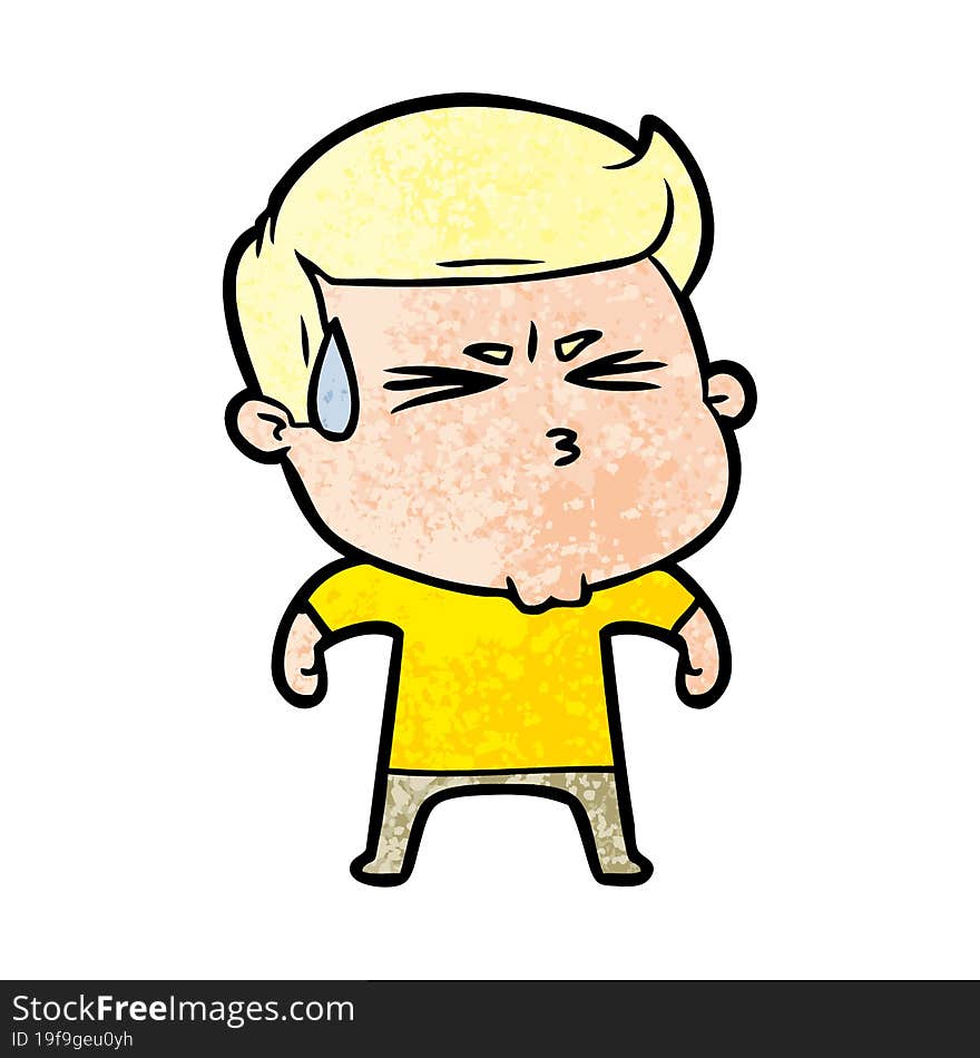 cartoon frustrated man. cartoon frustrated man