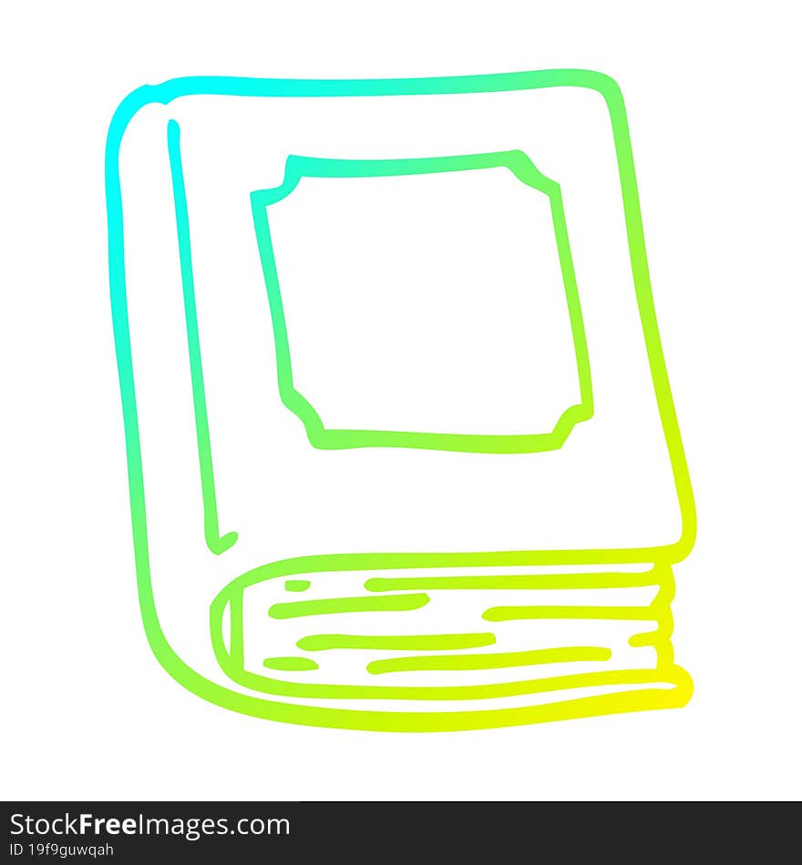 cold gradient line drawing cartoon old book