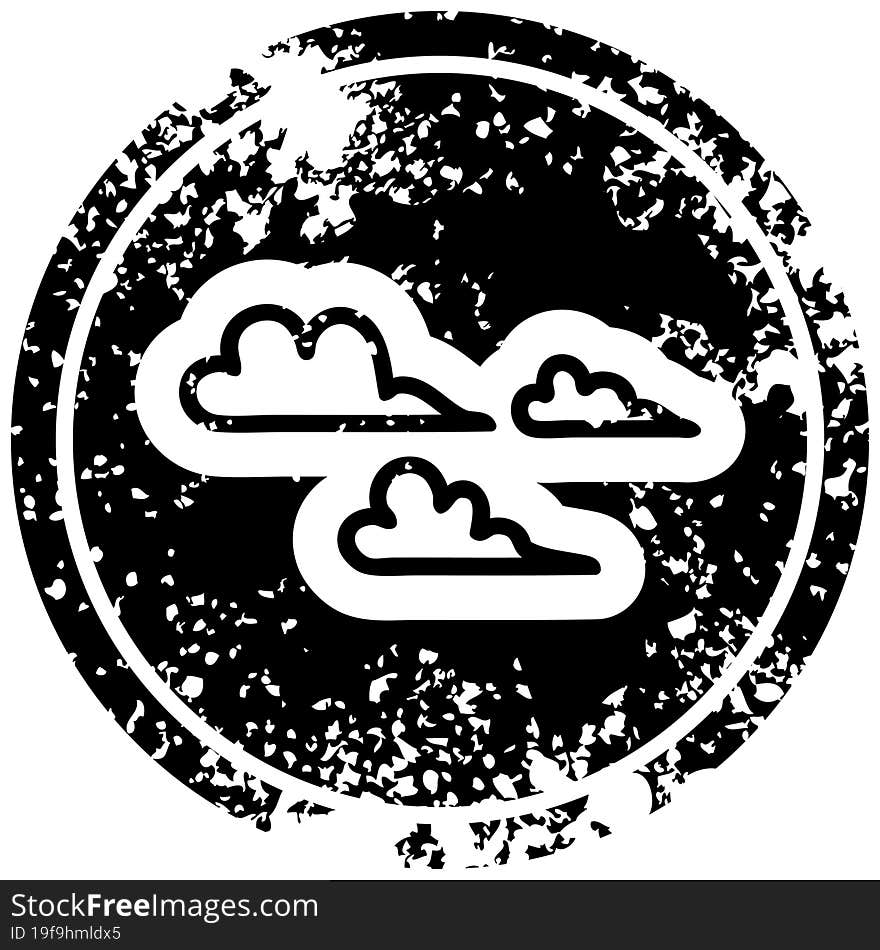 Weather Cloud Distressed Icon