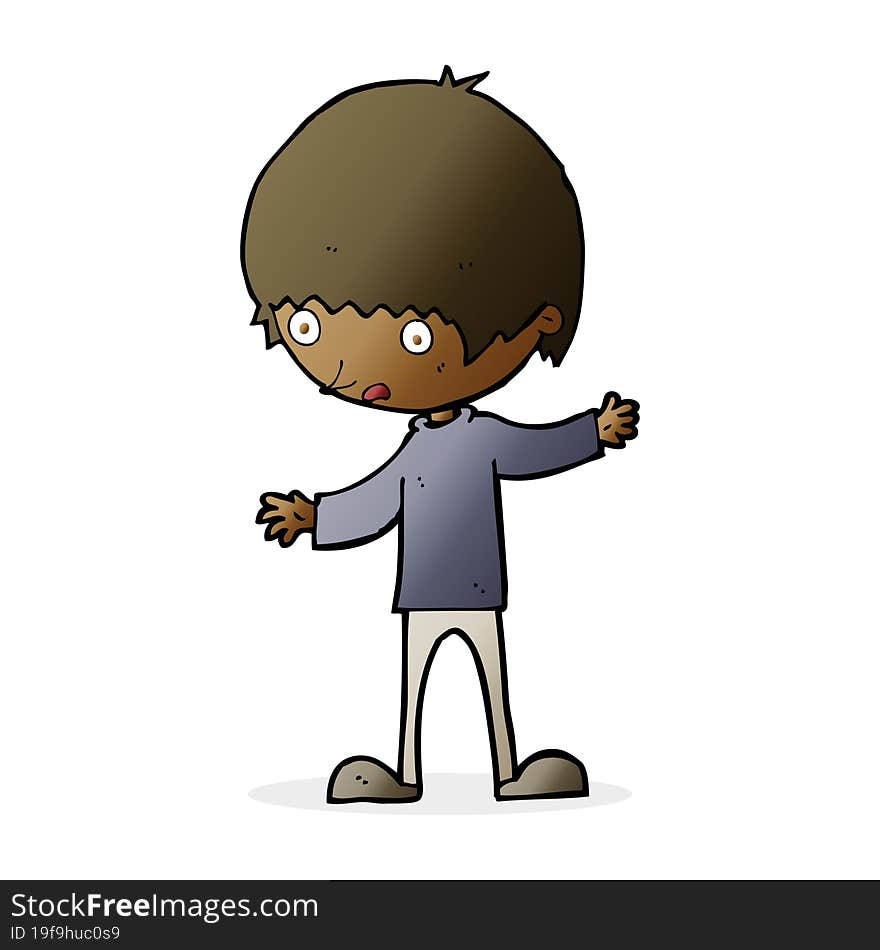 Cartoon Boy With Outstretched Arms