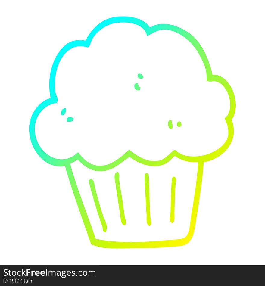 cold gradient line drawing cartoon  muffin