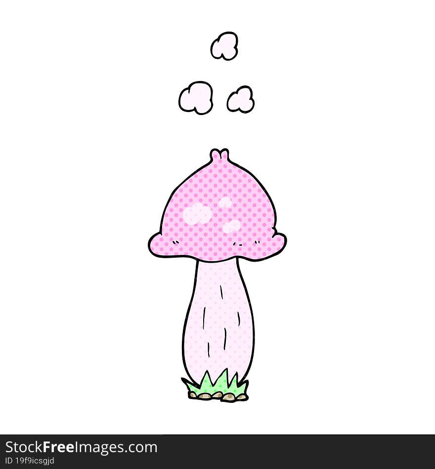 freehand drawn cartoon mushroom