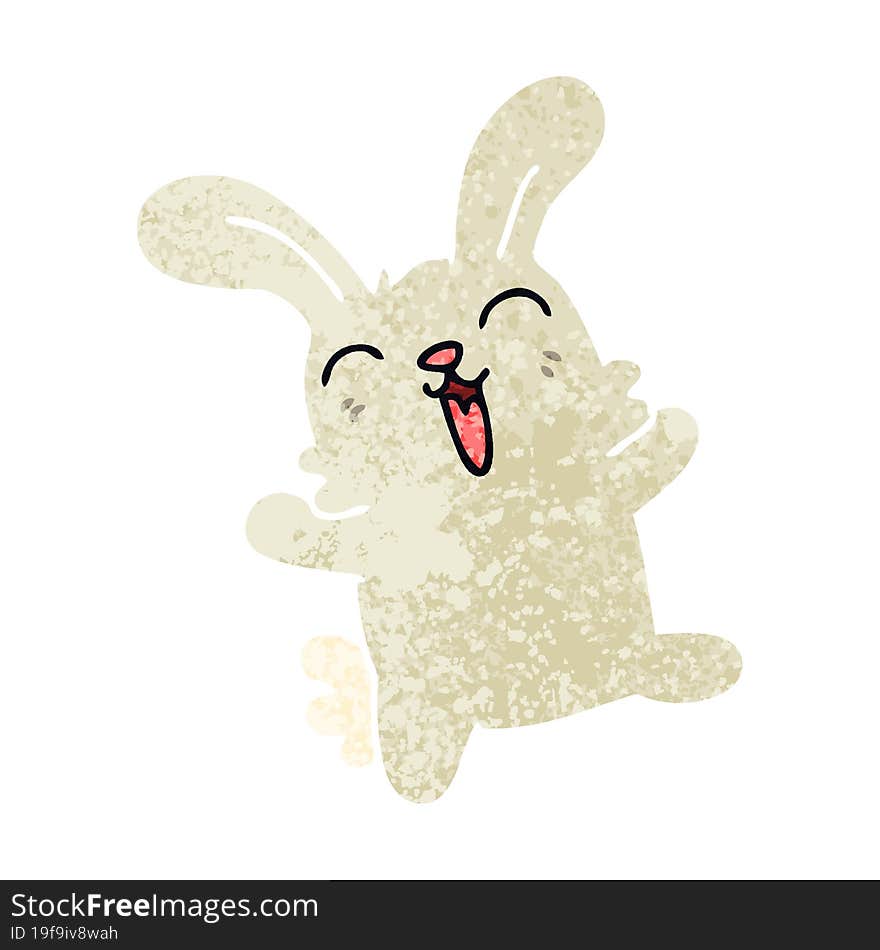 Quirky Retro Illustration Style Cartoon Rabbit