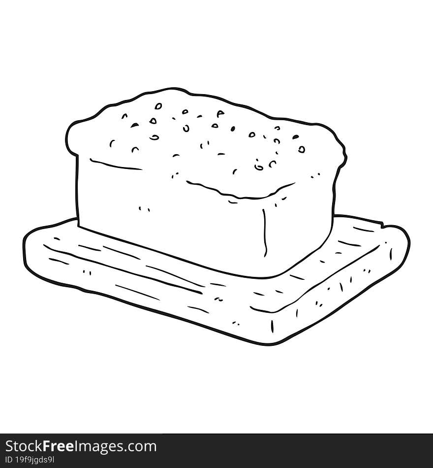 Black And White Cartoon Loaf Of Bread