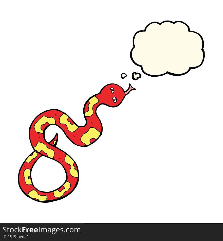 cartoon snake with thought bubble