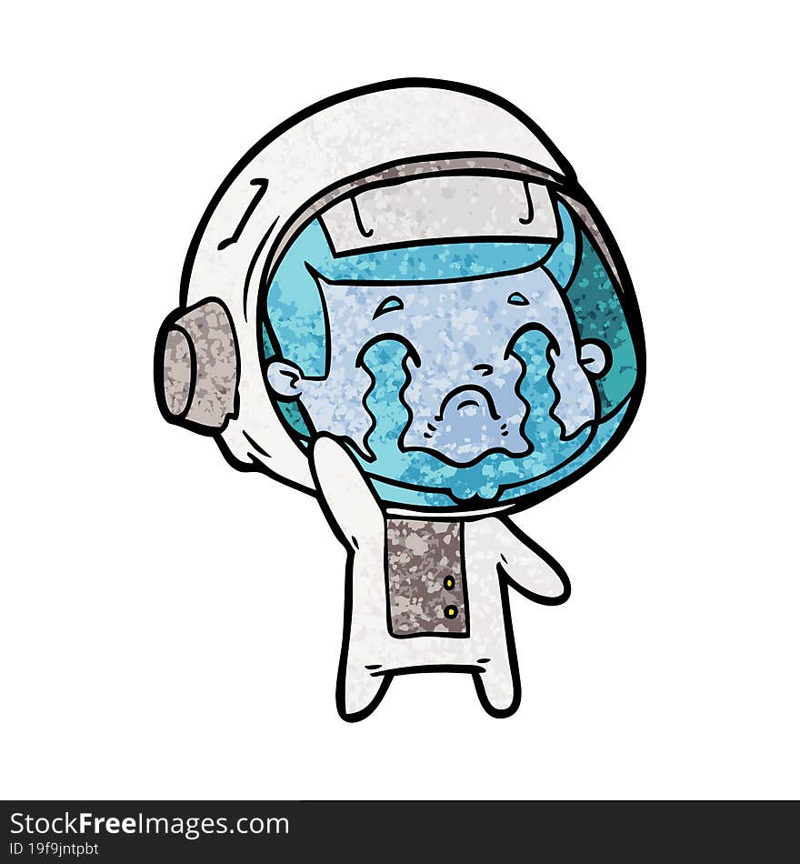 cartoon crying astronaut. cartoon crying astronaut