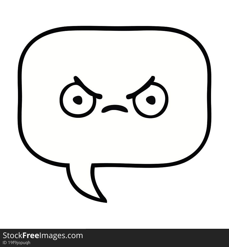 cute cartoon of a speech bubble. cute cartoon of a speech bubble