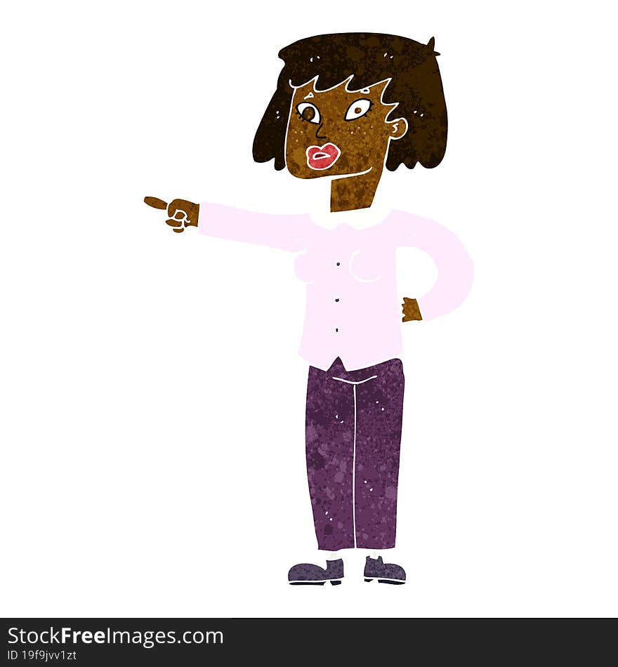 cartoon woman pointing