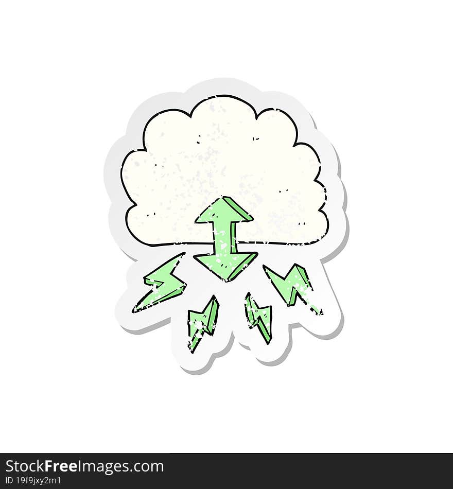 retro distressed sticker of a cartoon digital cloud