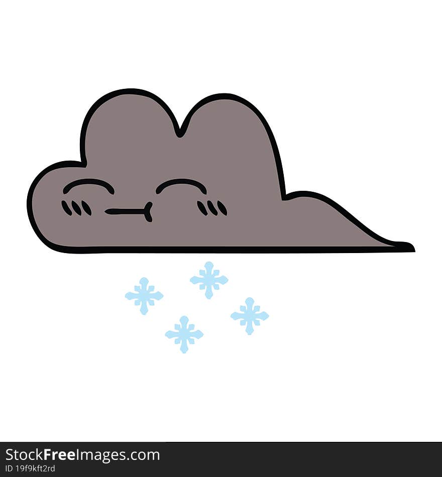 cute cartoon of a storm snow cloud