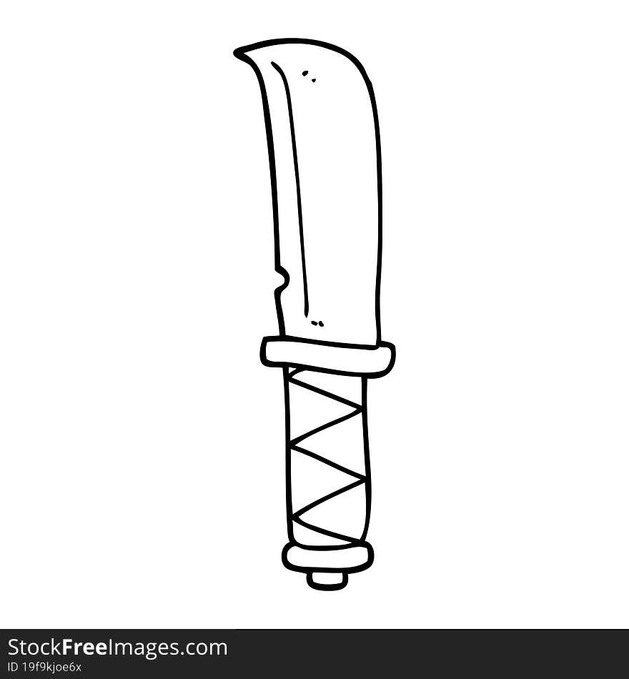 line drawing cartoon of a knife