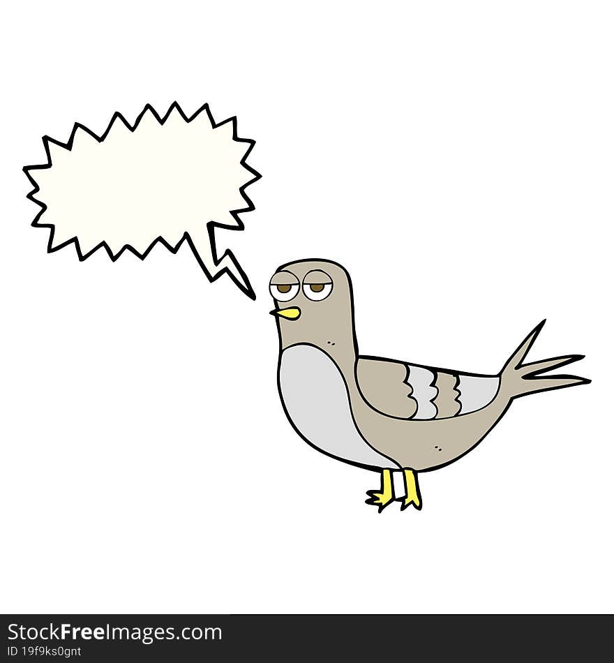 Speech Bubble Cartoon Pigeon