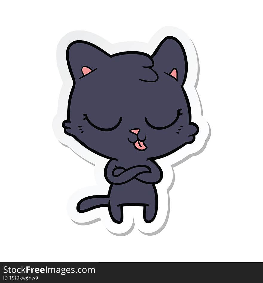 Sticker Of A Cartoon Cat