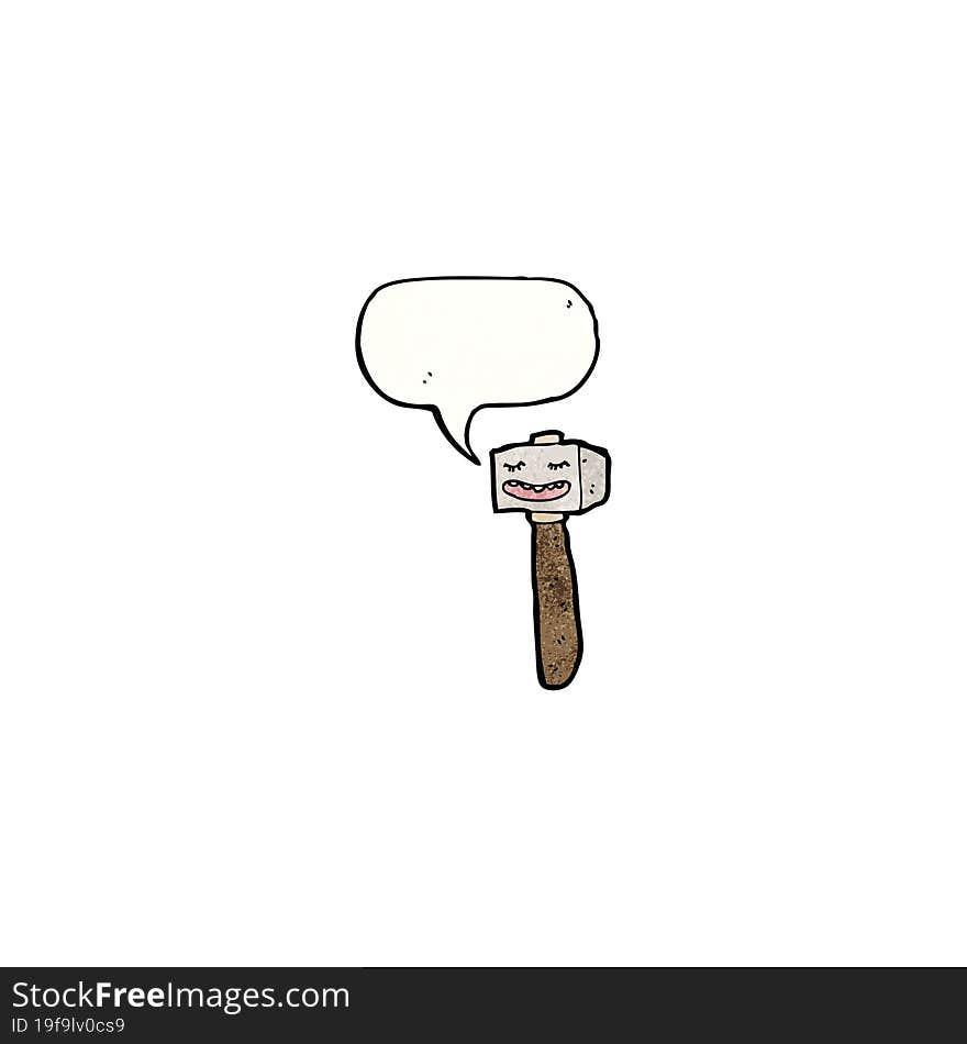 cartoon hammer with speech bubble