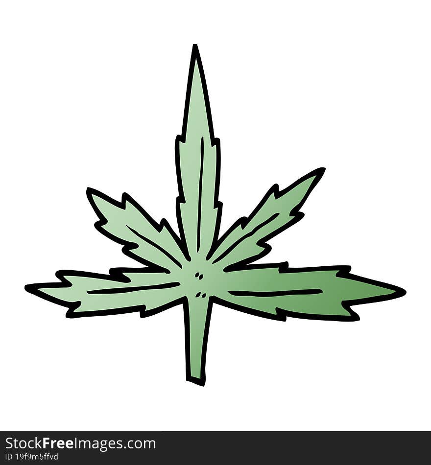 cartoon doodle marijuana leaf