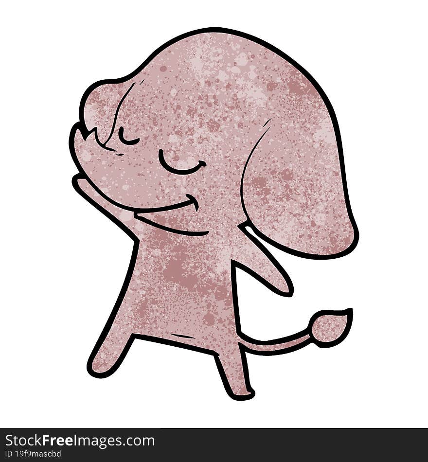 cartoon smiling elephant. cartoon smiling elephant