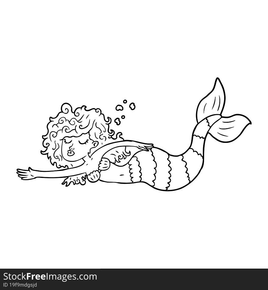 cartoon mermaid. cartoon mermaid