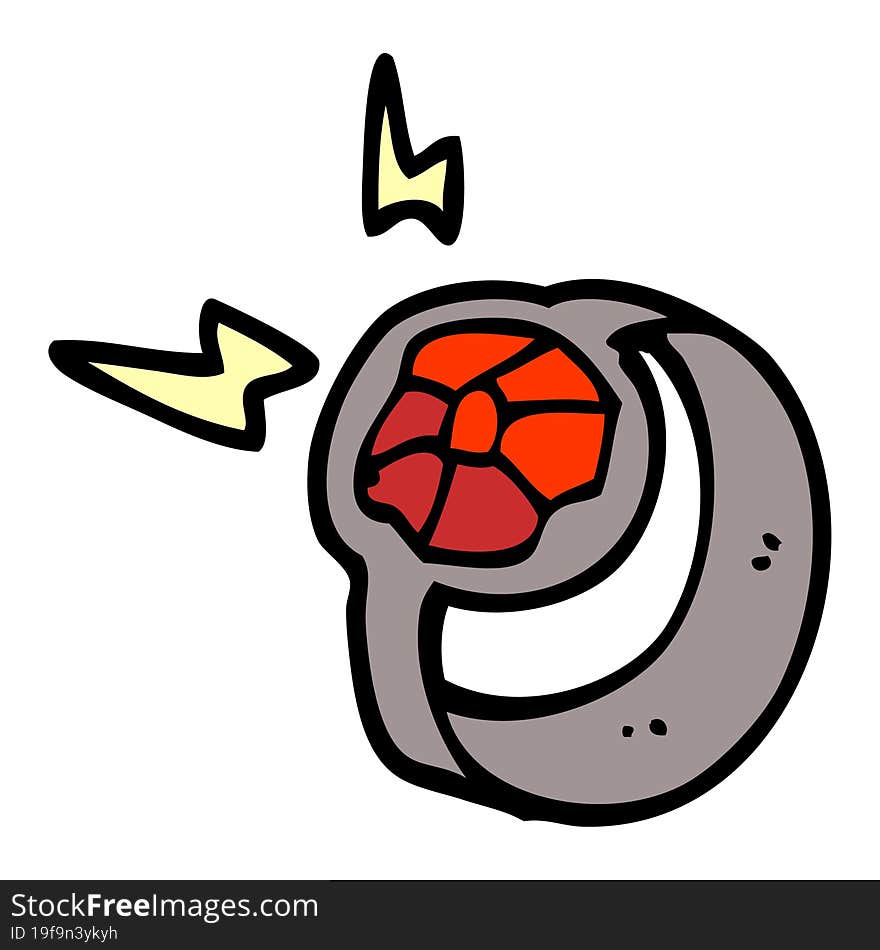 cartoon doodle magical power ring